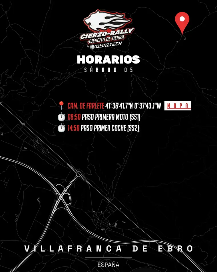Horarios y puntos de interés en Villafranca de Ebro: Cam. de Farlete